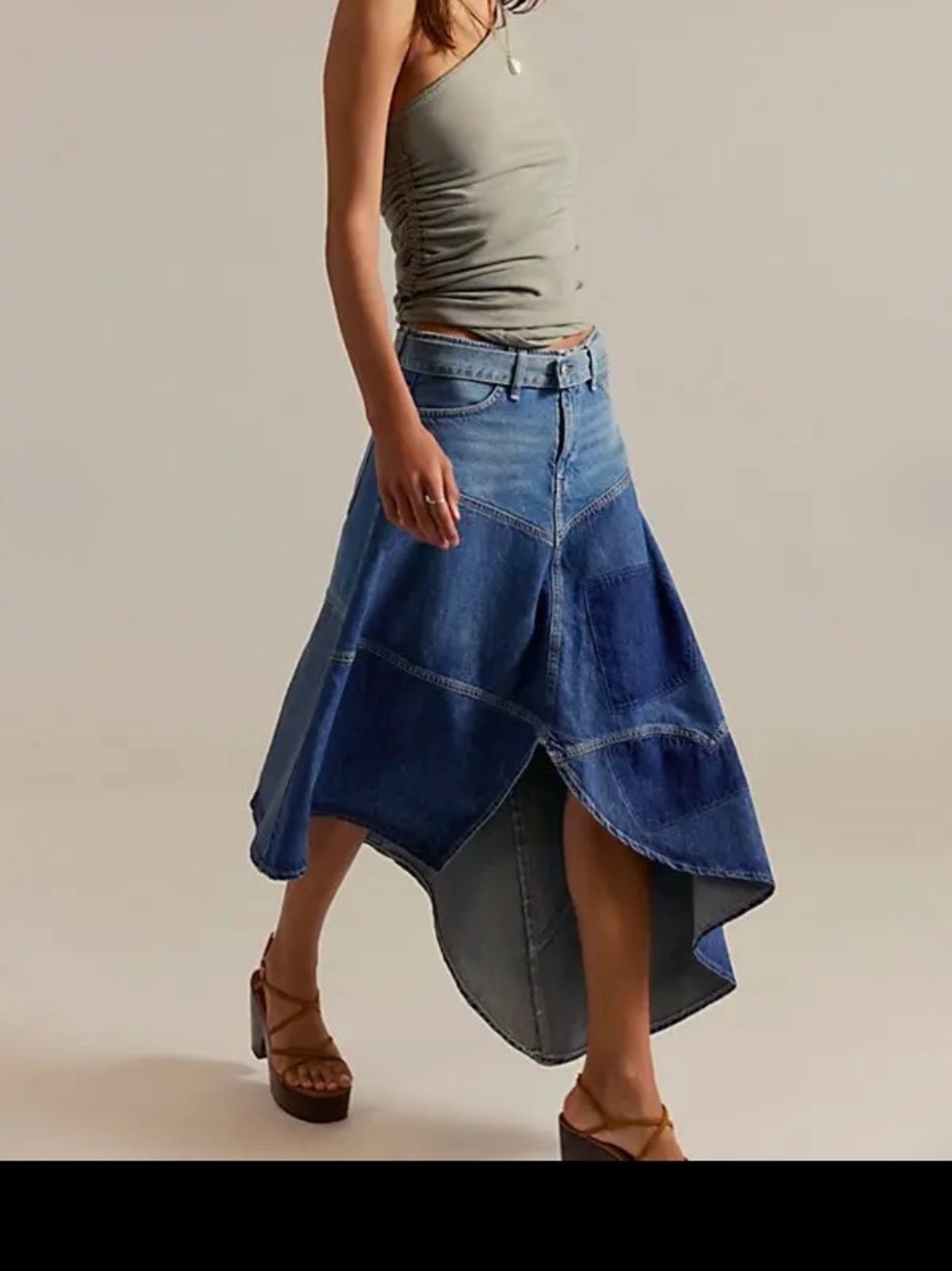 Free People - We The Free Piece Of Work Denim Midi Skirt, size 25